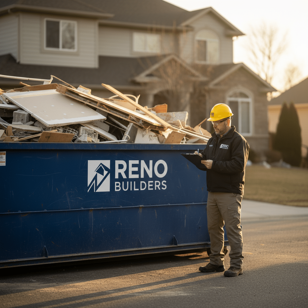 Realistic image generated for dumpster rental sizes guide