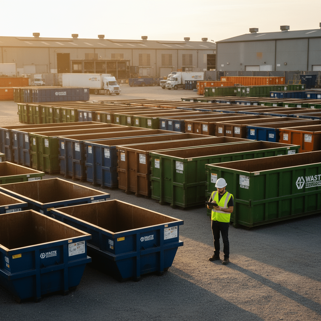 Realistic image generated for dumpster rental sizes guide